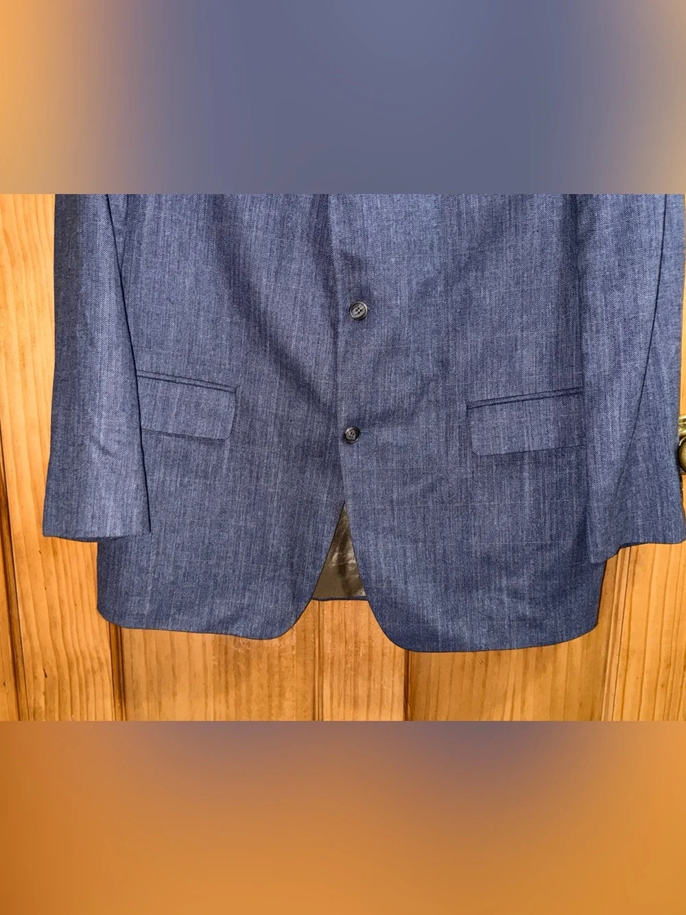 Vtg Brooks Brothers Men's Blue 3 Button Sport Coat-Gold Lining-Silk/Wool-44R-EC